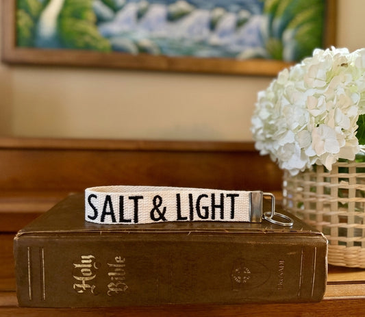Salt + Light | Embroidered Cotton Keychain
