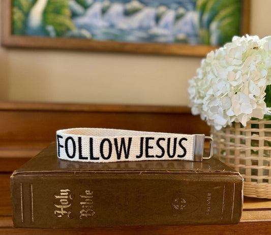 Follow Jesus | Embroidered Cotton Keychain